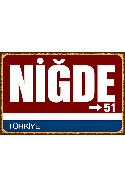 Lucena Nigde 51 Metalni zidni znak Retro Vintage Dekorativna gradsko ploča