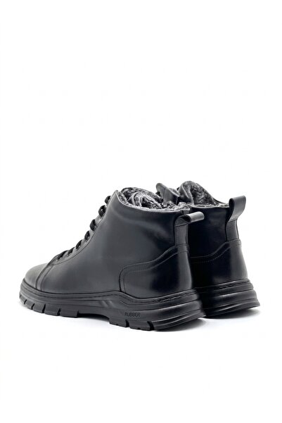 Derify Men's Genuine Leather Boots - Fur-Lined, Cold and Water Resistant, Orthopedic, Non-Slip Sole Winter Shoes