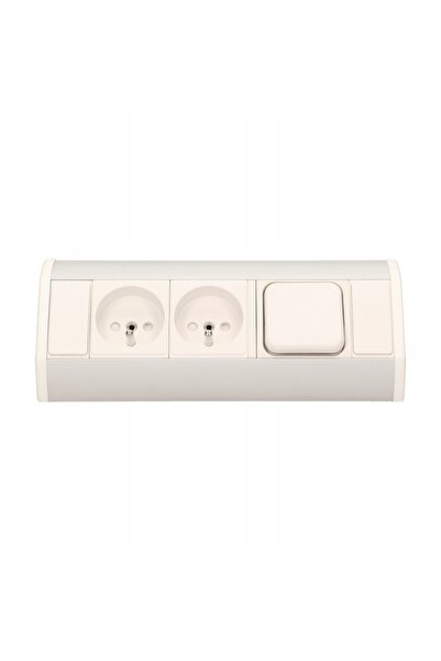 Orno OR-GM-9002/W-G 2x2P+Z Priză pentru mobilier cu întrerupător alb-argintiu