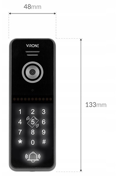 Virone Interfon video WIFI TUYA cu codificator de coduri, brelocuri RFID, LCD...