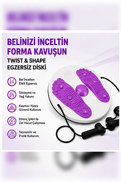 CNGZSHOP Twister Bel ve Karın Egzersiz Diski Direnç İpli Çok Fonksiyonlu Denge Tahtası Spor Aleti