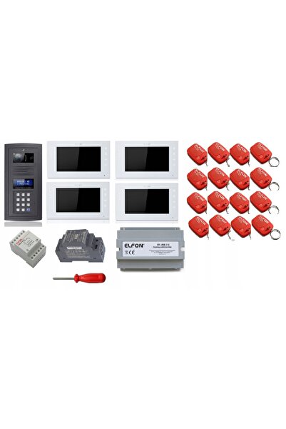 Elfon Interfon video de familie OPTIMA 4 cu 4 monitoare, cu sau fără RFID