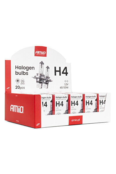 AMIO Set de becuri halogen h4 12v 60/55W filtru UV (E8) 20 bucăți AMIO-04401