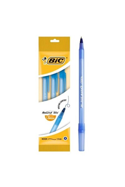 Bic Set de 3 pixuri rotunde cu cerneală albastră