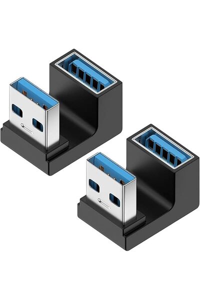 GENERAL محول USB 3.2 بزاوية 180 درجة، وصلة توصيل USB A ذكر الى انثى بسرعة 10 ...