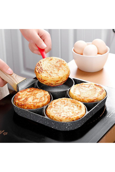 Generic Brand 4 Cavity Nonstick Frying Pan | 18cm Multi Section Egg & Pancake...