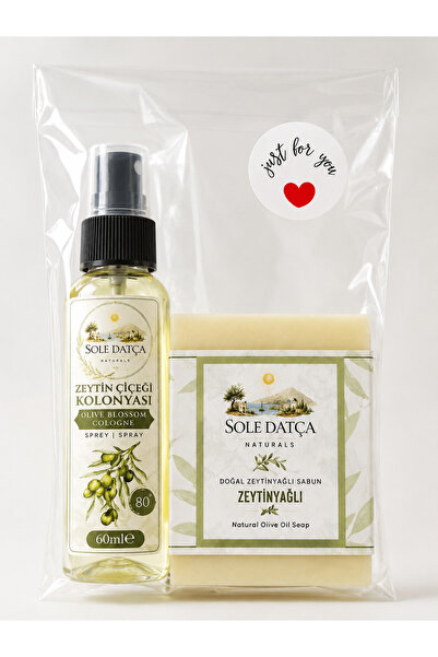 SOLE DATÇA Zeytin çiçeği kolonya ve zeytinyağlı sabun set