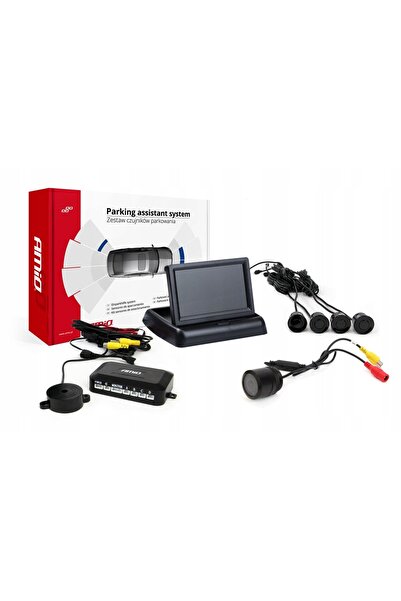 AMIO Kit senzori de parcare TFT02 4.3 " cu cameră HD-301-IR, 4 senzori, negru