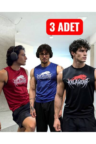 kalawear Muška trikomadna majica za fitnes, prozračna, tehnička, brzo sušeća,...