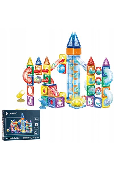 Springos Blocuri magnetice 3D colorate, jucării de construcție, panouri mari,...