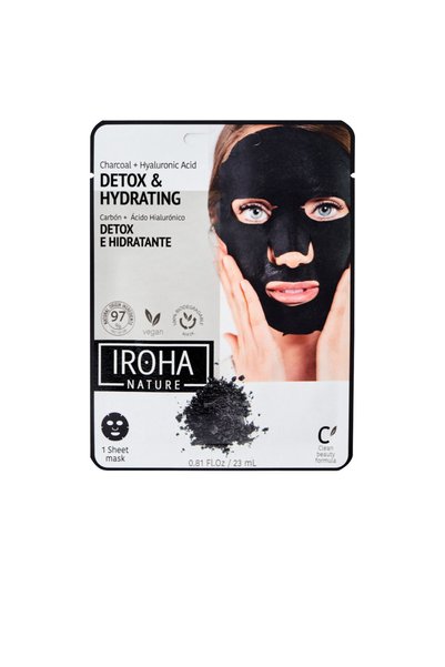 IROHA NATURE IROHA DETOX CHARCOAL BLACK mască facială din țesătură, 1 utiliza...