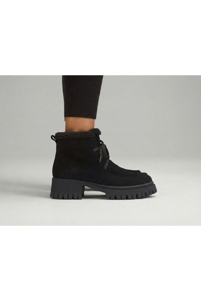 MARCO ROCCO Genuine Leather Suede Plush Laced Zippered Boots Women's Shoes