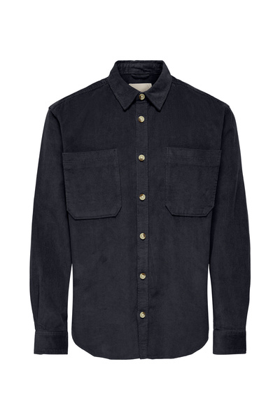 Only & Sons Lacivert Erkek Rahat Yumuşak Dokulu Gömlek 22024716 ONSALP 2PKT C...