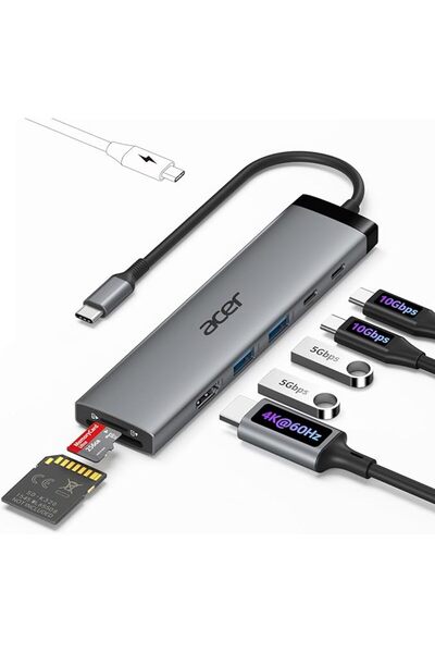 GENERAL موزع USB C بسرعة 10 جيجابت في الثانية [8 في 1] متعدد المنافذ مع USB C...