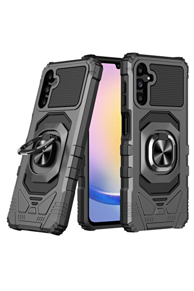 ERBORD Husă blindată pentru Samsung Galaxy A25 5G cu suport integrat + sticlă 9H