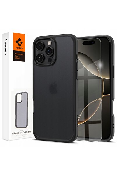 Spigen Husă + Sticlă pentru iPhone 16 Pro Max, Mată, Ultra Hibridă, Husă