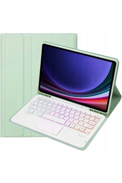 ERBORD Husă cu tastatură retroiluminată RGB pentru Samsung Galaxy Tab A9+ Plu...
