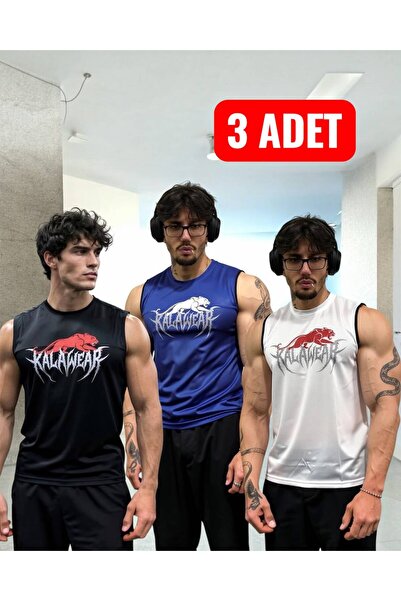 kalawear Muška 3-dijelna majica za fitnes, prozračna, tehnička, brzo sušeća, ...