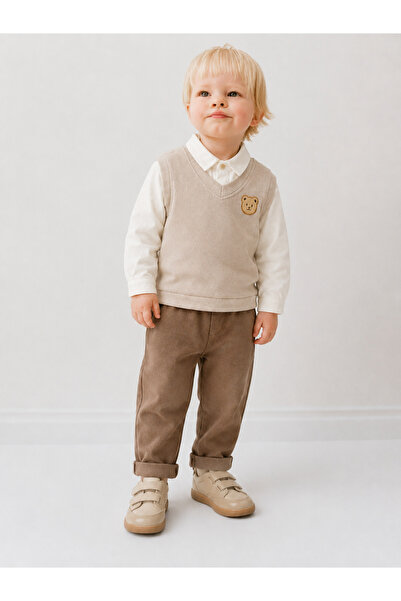 Tifina Kids Baby Boy 3-Piece Set, Embroidered Sweater, Shirt, Casual Pants, H...