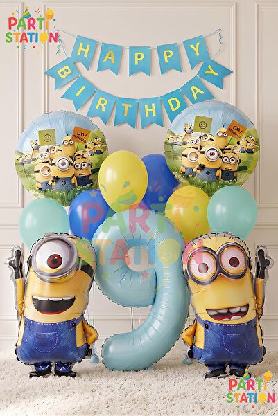Parti Station Minions Balloon 12 Piece Set 9Th Birthday Set Happy Birthday Ba...