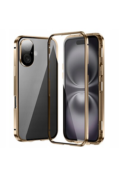 ERBORD Husă magnetică DUAL GLASS pentru iPhone 16, protecție cameră, sticlă.