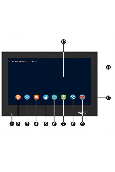 Virone VDP-66/B BESAR Monitor interfon video de 10 inci