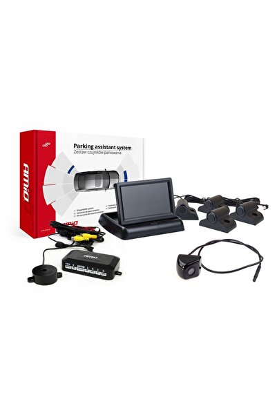 AMIO TFT02 Kit de senzori de parcare de 4.3 " cu cameră HD-310 și 4 senzori p...