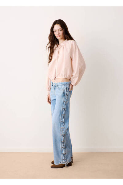 Mango Teen Kordon detaylı düz kesim jean
