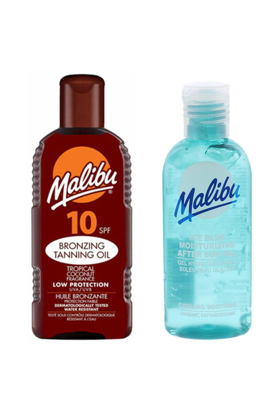 Malibu Ulei de protecție solară SPF10 200ml + Gel după plajă 100ml