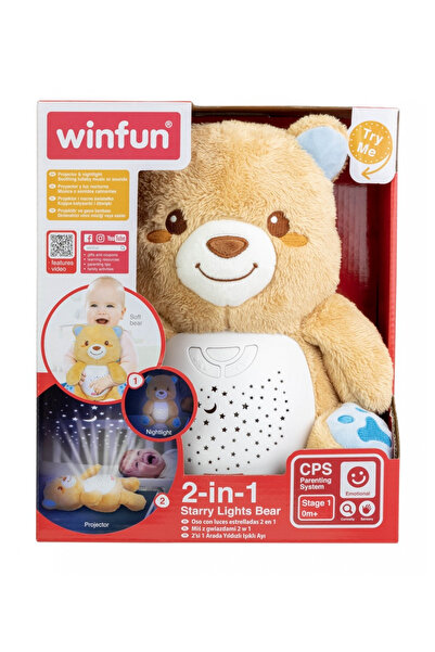WINFUN 2 в 1 проектор и нощна лампа мече със светлини и звуци