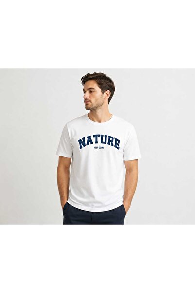 Nature Baskılı Penye T-Shirt