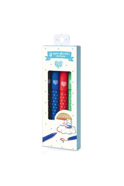 djeco Set of 4 pens with eraser,