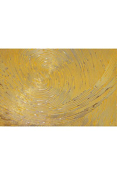 Aden Digital Decorative Mixed Lines Yellow Decor Canvas Painting