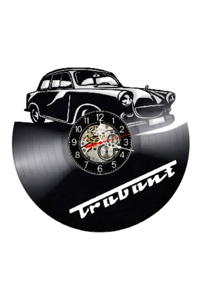 OEM Decorative Wall Clock made from Vinyl Record, Trabant Classic Retro Car M...
