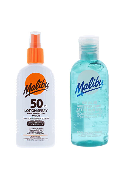 Malibu Spray rezistent la apă SPF50 200ml + Gel după plajă 100ml