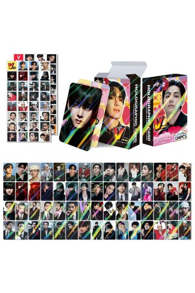 Kpop Dünyasi BTS '' V '' Çift Yön Baskılı Hologralı / Lomo Card Seti (60 Pcs)