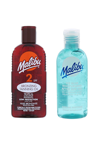 Malibu Ulei de protecție solară SPF2 200ml + Gel după plajă 100ml