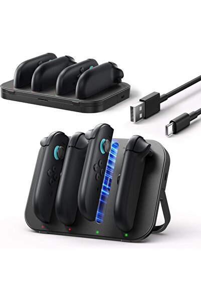 GENERAL شاحن من جيه إس أو إكس بمنفذ USB متوافق مع نينتندو سويتش 2 بـ 4 منافذ ...