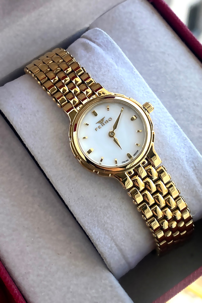 FERRO Women's wristwatch steel band waterproof 2 years warranty boxed