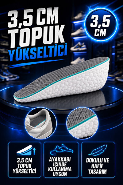 Hane Dostu 3,5 cm Topuk Yükseltici Ayakkabı İçi Gizli Tabanlık Unisex Destek ...