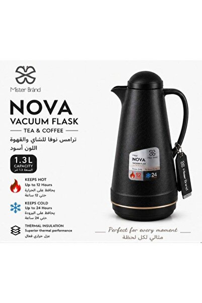 Mister Brand Nova Vacuum Flask For Tea & Coffee, MB/119-13BK, 1.3L, Vacuum In...