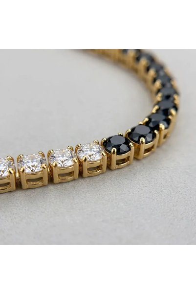 ZEY Steel Women's Necklace Gold Color Black Double Row Stone Necklace