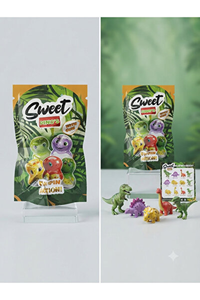 KILIÇ Dino's Sürpriz Paket Dinozor Figürlü Sakızlı Eğlenceli Oyuncak Paket (1...