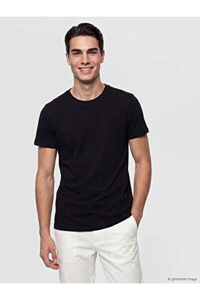 LC Waikiki Rmz Gi̇yi̇m Farkiyla Zero Roba Collar Men's T-Shirt