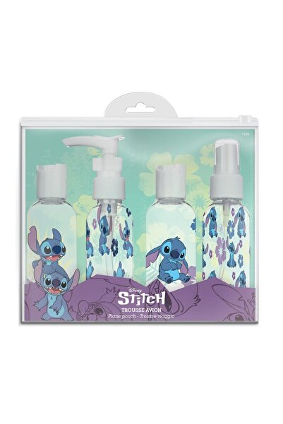 Disney Stitch Travel bag 4 refillable bottles