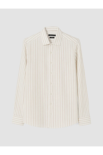LC Waikiki Rmz Gi̇yi̇m Farkiyla Slim Fit Striped Men's Shirt