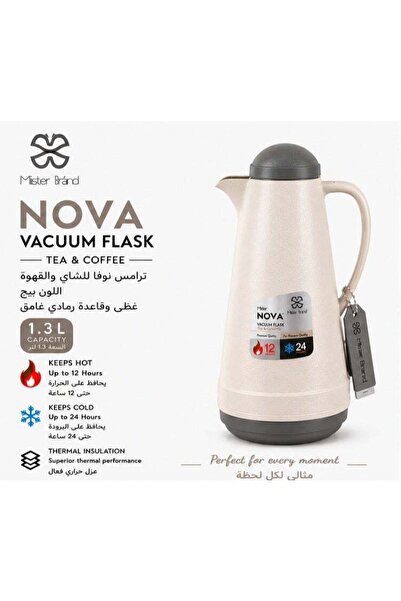 Mister Brand Nova Vacuum Flask For Tea & Coffee, MB/119-13BGY, 1.3L, Beige Wi...
