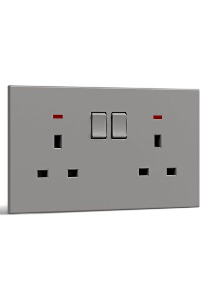 GENERAL Bseed Double Socket,Uk Dual Switched Electrical Wall Socket with Led ...