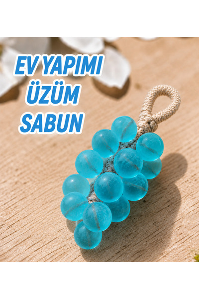 AZESUR Ev Yapımı Şeffaf Üzüm Sabun MAVİ