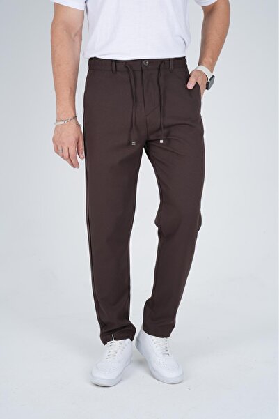 BY İMPALA MODA Boyfriend Fit Fabric Jogger Pants with Elastic Waistband and B...